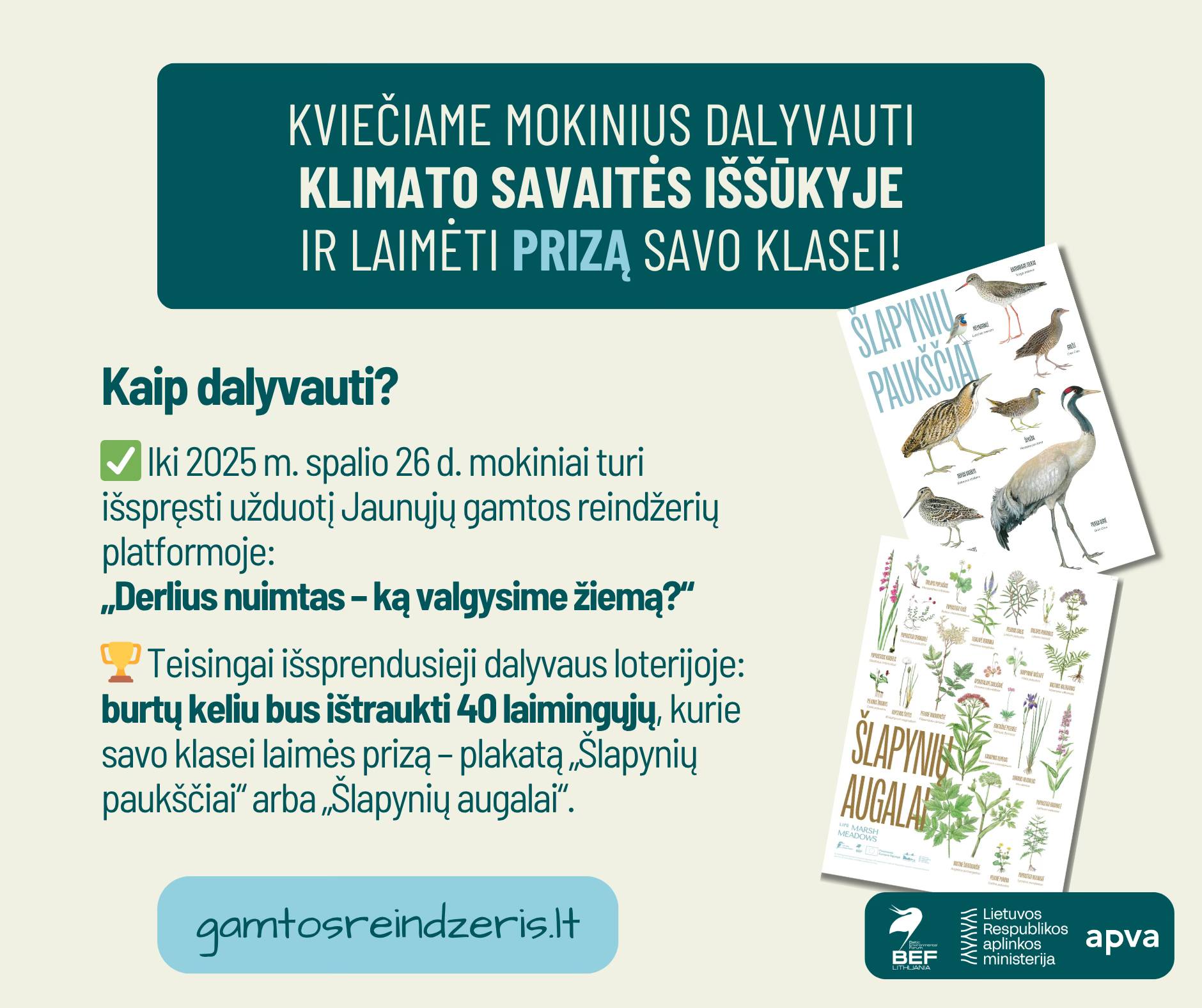 Klimato savaitės iššūkis moksleiviams